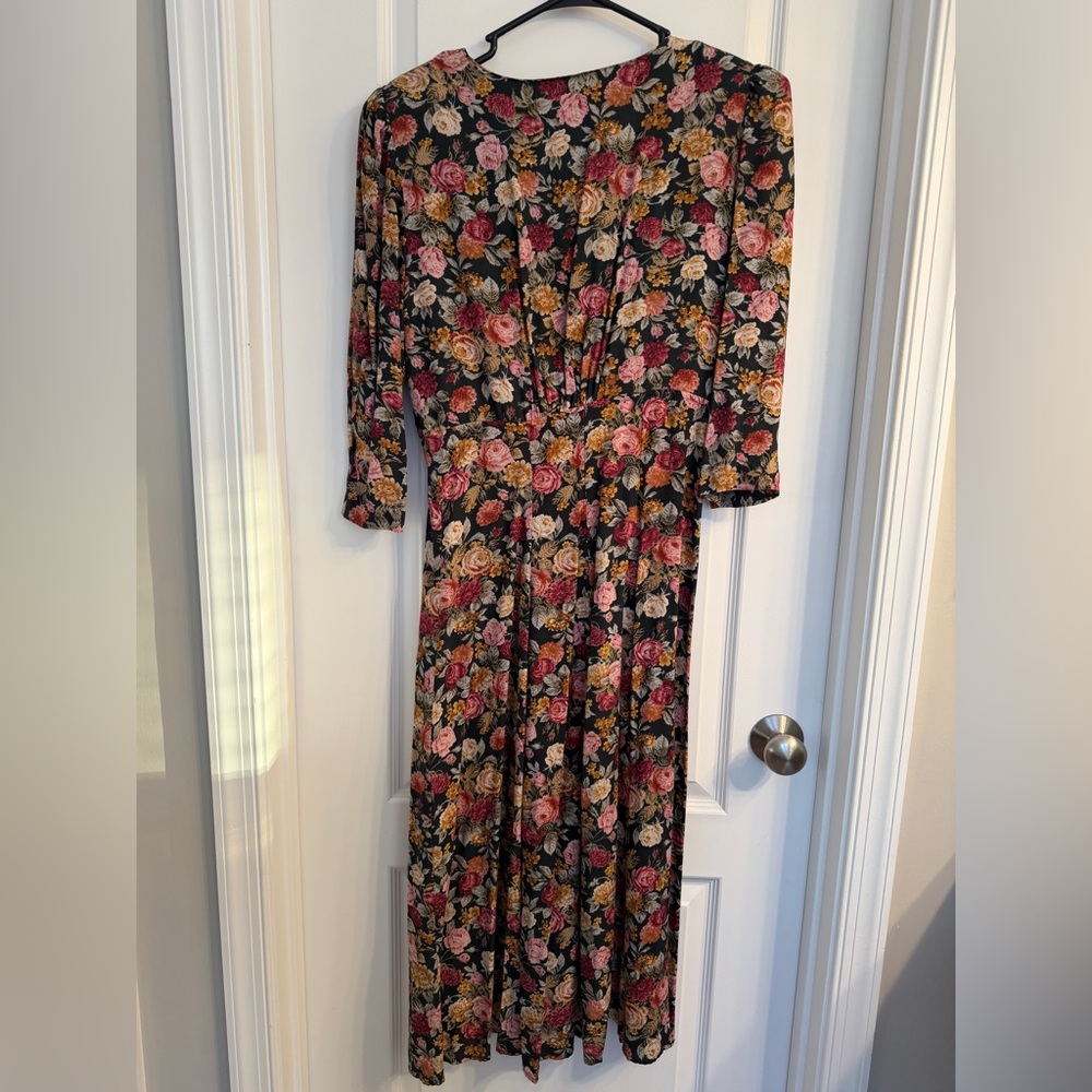 Vintage Byer Dress Floral Small Midi Dress Cottagecore - Picture 6 of 10